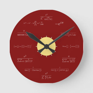 Ronde Horloge de maths (arrière - plan rouge)