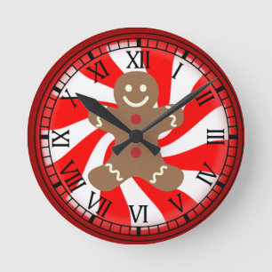 Ronde Horloge de Noël de sucrerie de menthe poivrée de