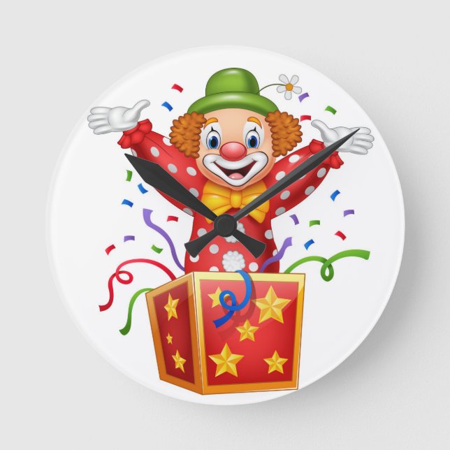 Ronde horloge de paroi avec clown (Recto)
