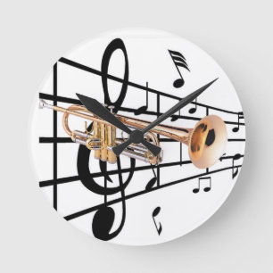 Ronde Horloge de paroi de trompette