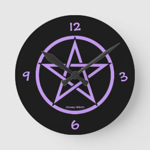 Ronde Horloge de pentagone étoilé de pentagramme par l