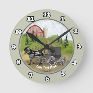 Ronde Horloge de retour de buggy amish