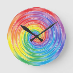 Ronde Horloge de rotation d'arc-en-ciel