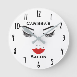 Ronde Horloge de salon de beauté Maquillage Visage Cils 