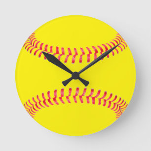Ronde Horloge de softball personnalisée