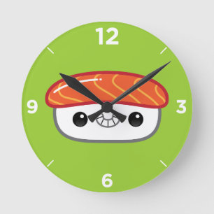 Ronde Horloge de sushi de Kawaii Nigiri