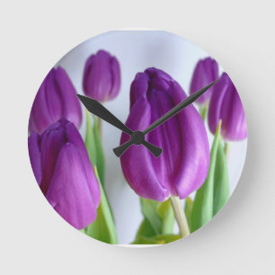Ronde Horloge de Tulipe pourpre
