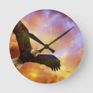 Ronde Horloge d'Eagle d'Américain de persévérance de