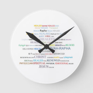 Ronde Horloge d'écriture sainte - guérissant