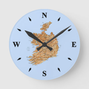 Ronde Horloge des cartes d'Irlande