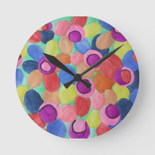 Ronde Horloge des fleurs couleur bonbon