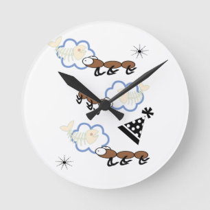 Ronde Horloge des nuages de poissons des fourmis