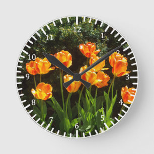Ronde Horloge des Tulipes Jaunes