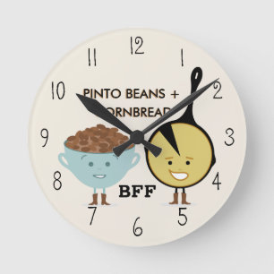 Ronde Horloge d'haricots de Pinto et de meilleurs amis