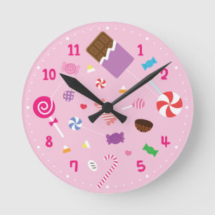 Ronde Horloge douce de décor de pièce de filles de