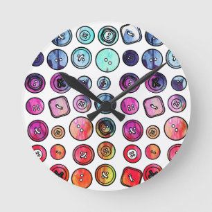 Ronde Horloge du bouton de couture