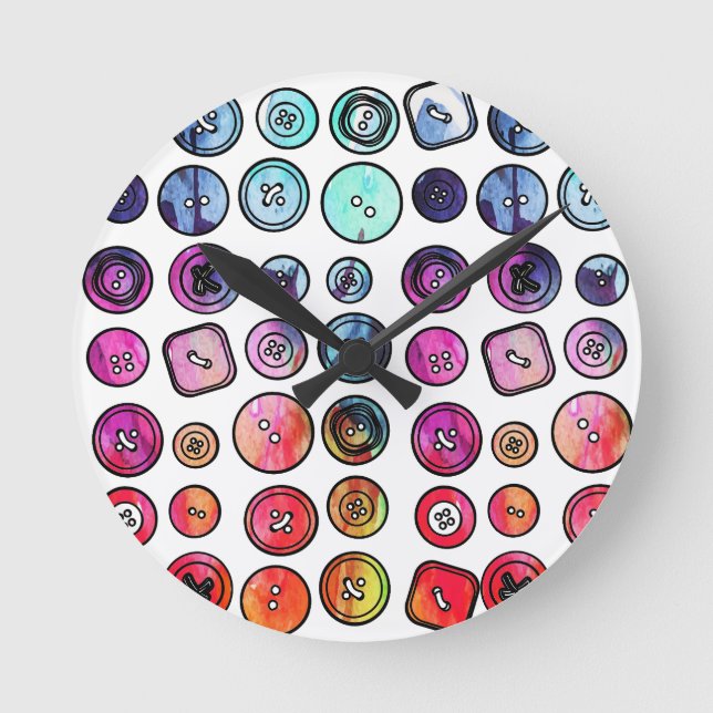 Ronde Horloge du bouton de couture (Recto)