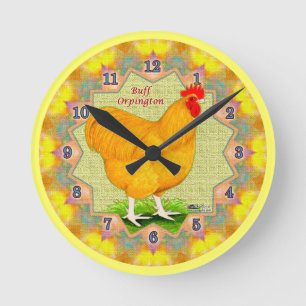 Ronde Horloge du coq Bug Orpington