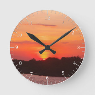 Ronde Horloge du coucher de soleil de Savannah