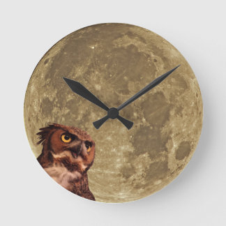 Ronde Horloge du hibou de la nuit