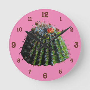 Ronde Horloge du mur acrylique du cactus