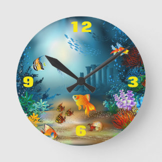 Ronde Horloge du mur acrylique du monde de la mer