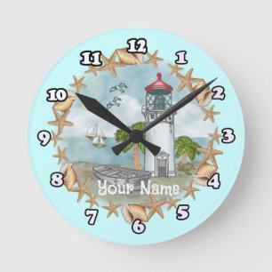 Ronde Horloge du phare Hawaii Shells