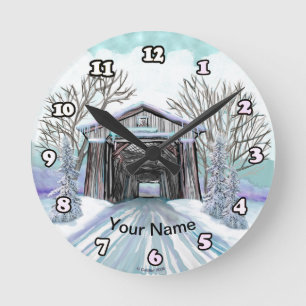 Ronde Horloge du pont couvert d'hiver