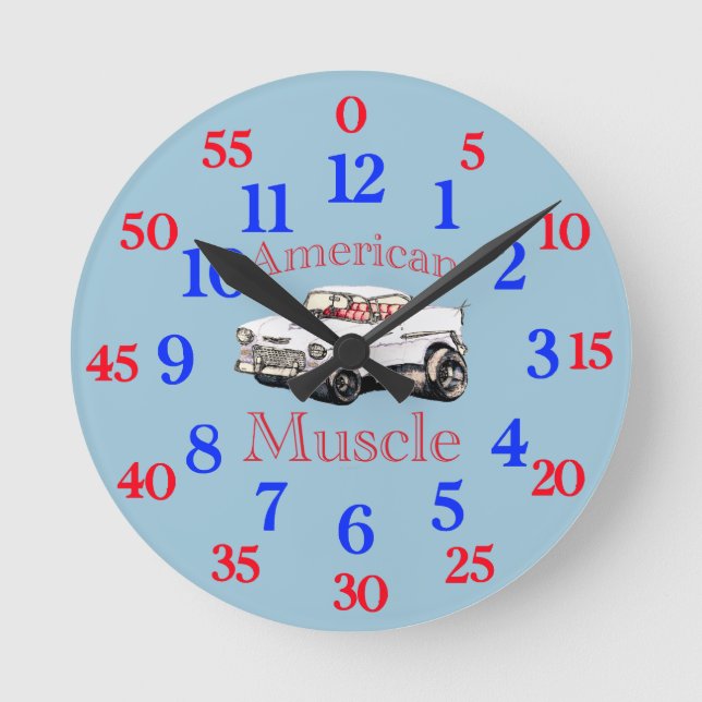 Ronde horloge facile à lire 55 chevy (Recto)