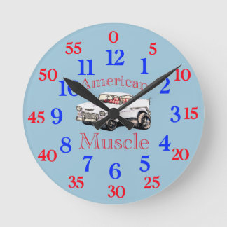 Ronde horloge facile à lire 55 chevy