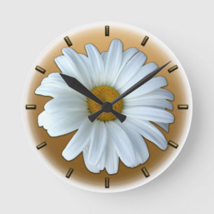 Ronde Horloge Fleur sauvage marguerite Horloge à fleurs