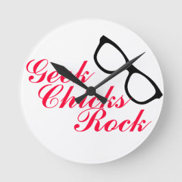 Ronde Horloge 'Geek Chicks Rock'