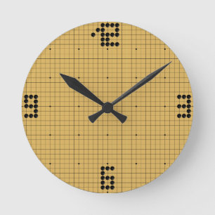 Ronde Horloge Goban Clock - Black Stones - 3-6-9-12