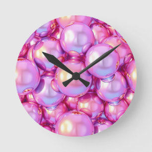 Ronde Horloge Iridescente Cyber-Bulles Y2K