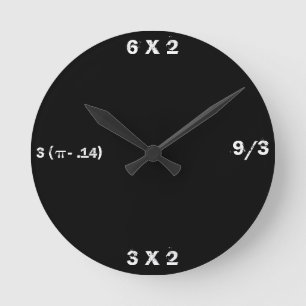 Ronde Horloge mathématique en ardoise noire