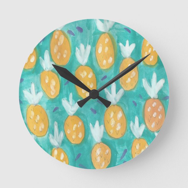 Ronde Horloge Motif de l'ananas à fruité (Recto)