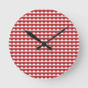Ronde Horloge Motif Red Cute Hearts