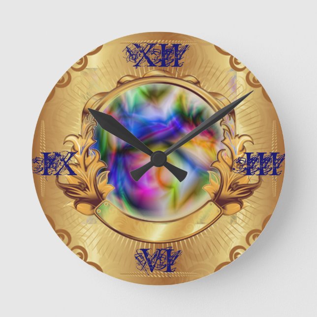Ronde horloge or encadré boule de cristal magique (Recto)