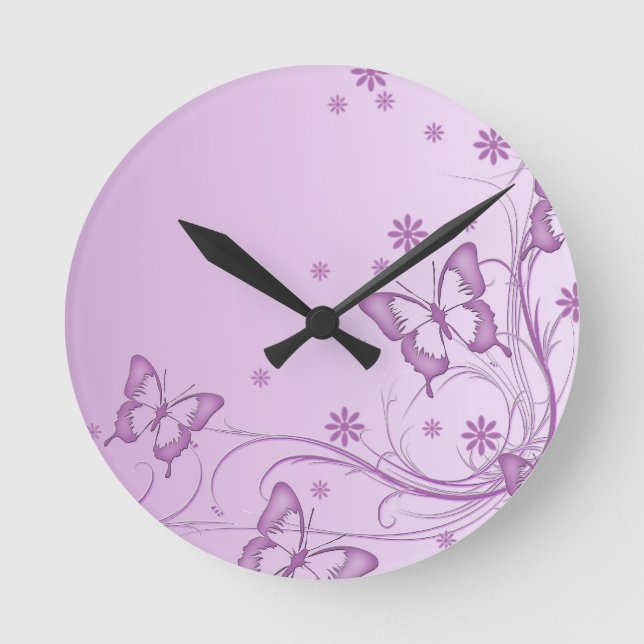 Ronde Horloge Papillon Violet Vintage (Recto)