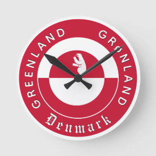 Ronde Horloge patriotique Groenland, Ours, Drapeau du Gr