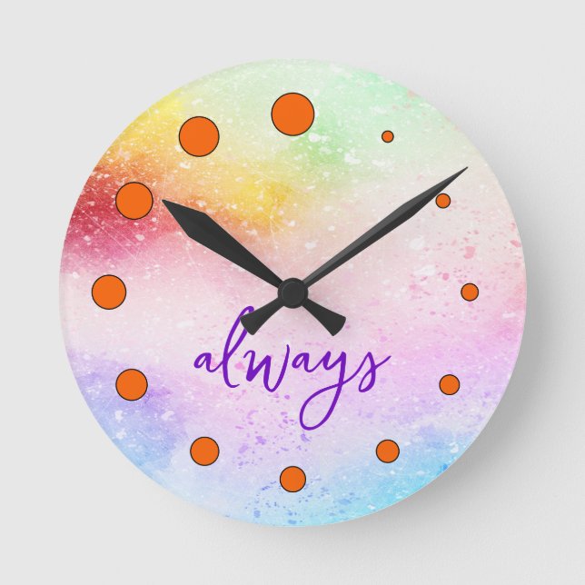 Ronde Horloge personnalisée en texte personnalisé avec p (Recto)