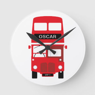 Ronde Horloge personnalisée par autobus rouge de Londre