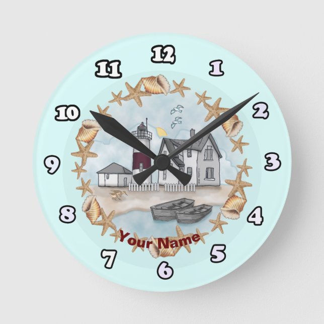 Ronde Horloge Phare de Connecticut Shells (Recto)