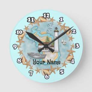 Ronde Horloge phare de coquilles du Michigan