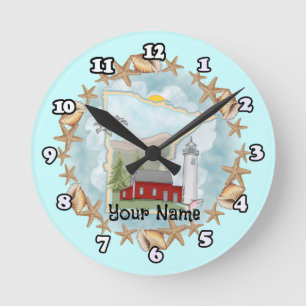 Ronde Horloge phare de coquilles du Minnesota
