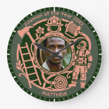 Horloge photo personnalisée pour l'année du pompie