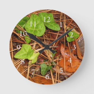 Ronde Horloge pluvieuse de feuille de lierre anglais de