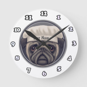 Ronde Horloge Pug Chef