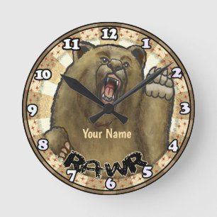 Ronde Horloge Rawr Bear