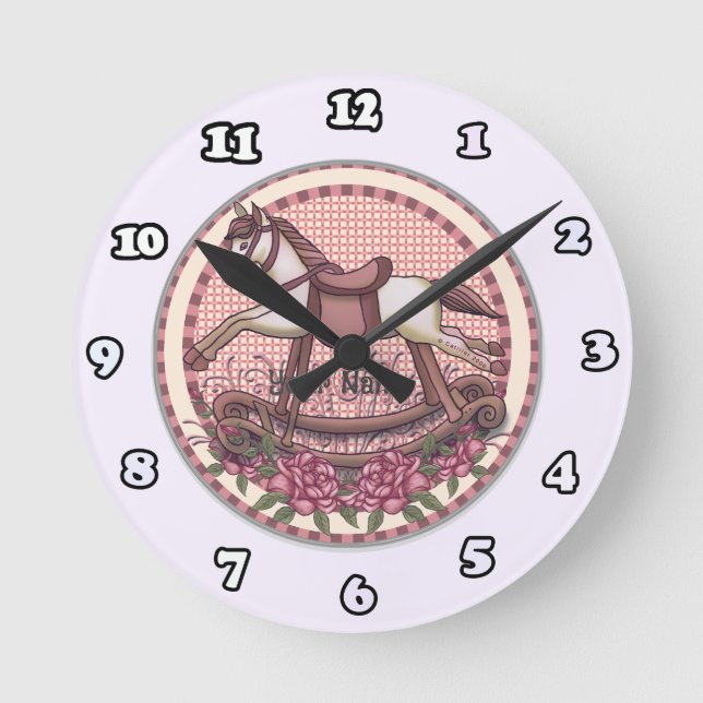 Ronde Horloge rose Rocking Horse (Recto)